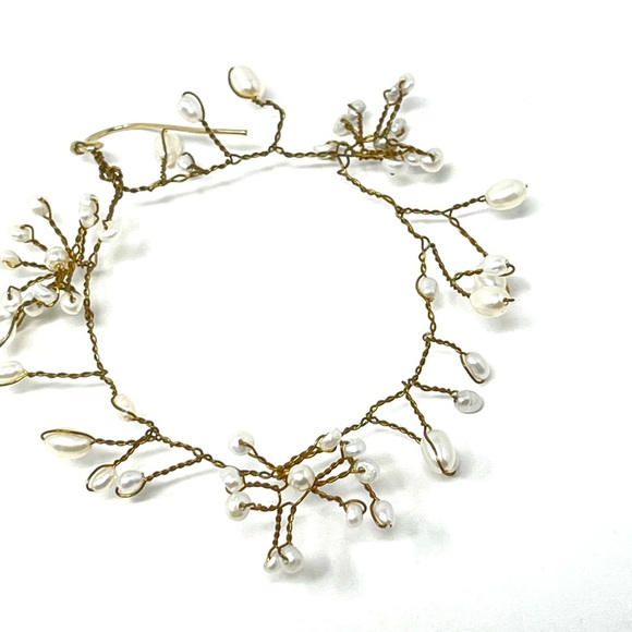 New Anthropologie BHLDN Pearl Hoop Earrings - Picture 6 of 6